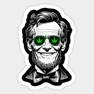 Weed Abraham Lincoln Funny 4th Of July 420 Stoner Marijuana Sticker
